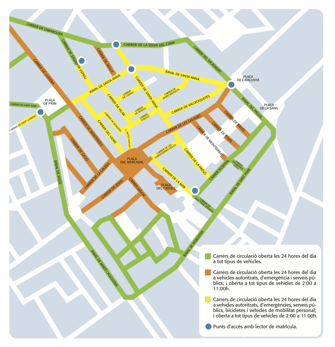 Mapa de circulación en la zona centro