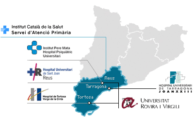 Mapa de les institucions integrants de l'IISPV.