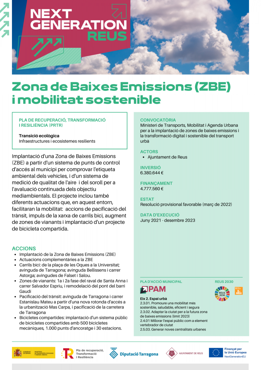 Projecte Zona de Baixes Emissions i mobilitat sostenible
