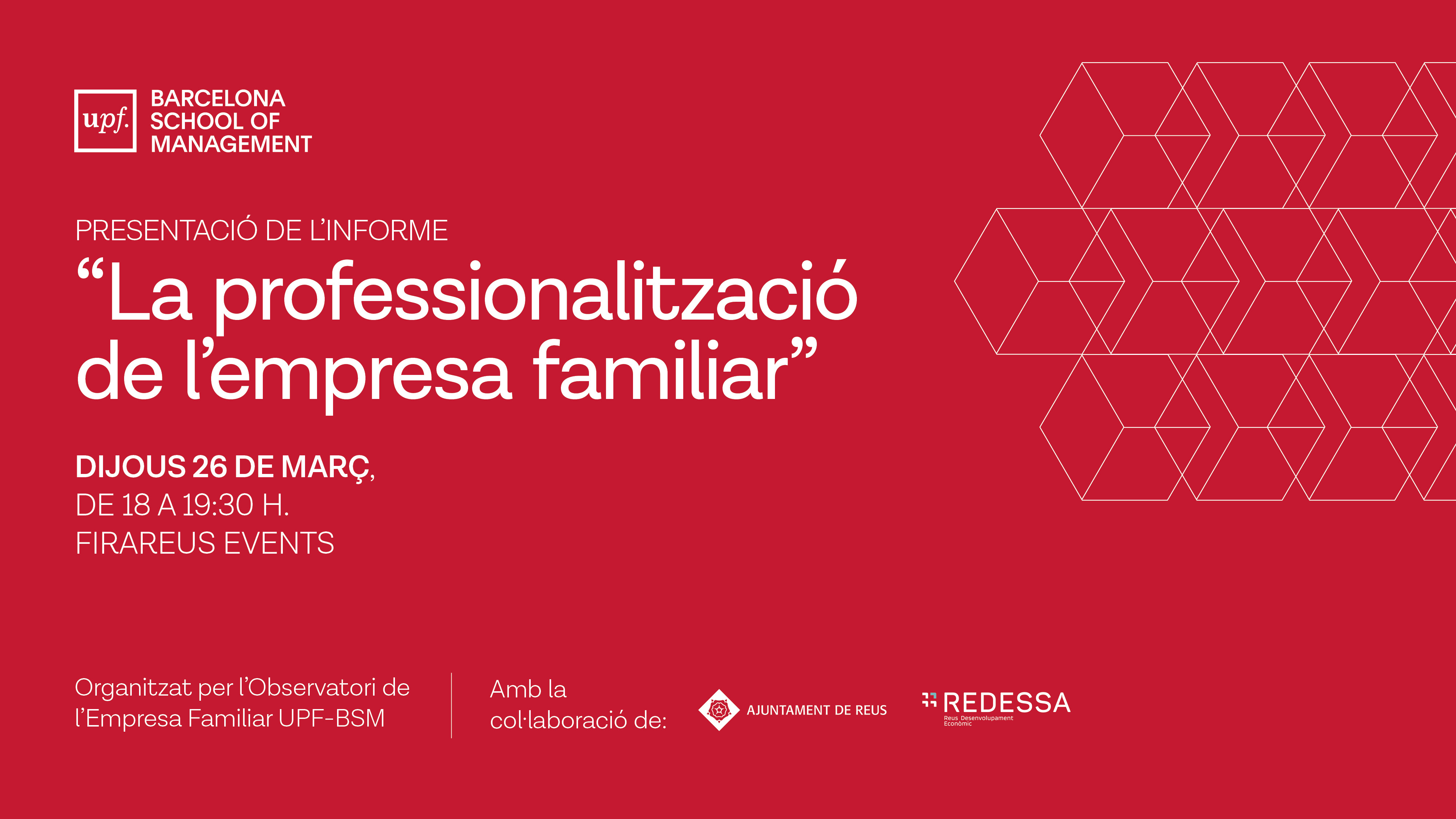 Presentació de l'informe “La professionalització de l’empresa familiar”