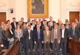 L'alcalde de Reus amb el president Jordi Pujol i els membres de la CDC al Ple de l'Ajuntament de Reus.