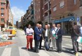 Imatge de la visita que ha fet l'alcalde i els regidors d'Urbanisme i Via Pública a les obres del carrer Rocamora