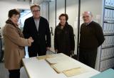 Imatge de la sra. Franquès amb el regidor Joaquim Sorio, la sra. Assumpta Piqué i Ezequiel Gort