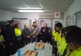 Imatge visita alcalde i regidor Via Pública treballadors neteja Nadal 2017