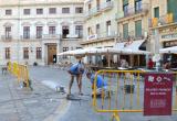 Foto dels treballs a la plaça del Mercadal