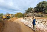 Obres a l'encreuament del camí de la Selva i la riera de l’Abeurada