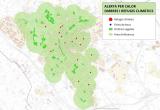 Plànol de zones d'ombra i refugis climàtics