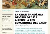 Cartell conferència La gran pandèmia de grip de 1918 a Reus i a les comarques del Camp
