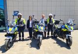 Motocicletes amb la nova imatge corporativa de la Guàrdia Urbana