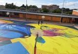 Pintada horitzontal a l'Escola Doctor Alberich i Casas