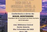 Cartell de la xerrada del director de la Comissió de Drets Humans d'El Salvador