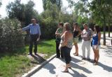 L'alcalde Carles Pellicer i el regidor de Via Pública Hipòlit Monseny durant la visita a Jardins de Reus.