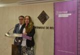 Imatge de la roda de premsa de presentació de Memorimage 2014, amb el regidor Joaquim Sorio i la directora artísticaAnna Marq