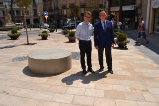 Foto de la visita a les obres de la plaça de Catalunya