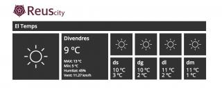 Imatge de la previsió del temps de l'aplicació ReusCity
