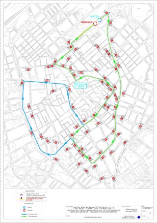 Plànol de les afectacions al trànsit amb motiu de la pedalada