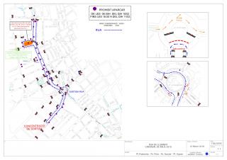 Plànol d'afectacions al trànsit per la rua de lluiment