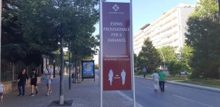 Imatge, aquest vespre, de l'Avinguda Sant Jordi, un dels àmbits segurs per a vianants.