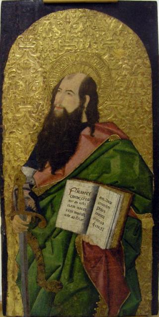 Imatge de la taula gòtica de sant Pau apòstol del Museu de Reus. Foto: Institut Municipal de Museus de Reus.