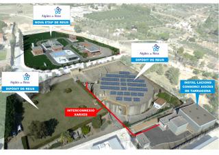 Planòl de situació de les instal·lacions d'Aigües de Reus i el CAT a la zona del Ppere Mata