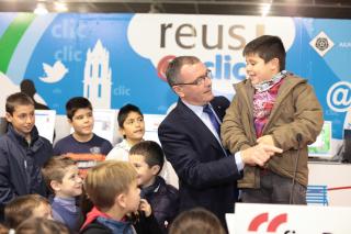 L'alcalde de Reus durant la inauguració del Parc de Nadal.