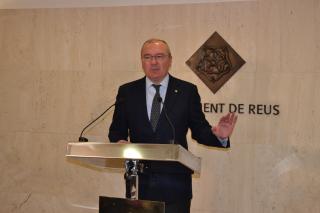 Imatge de l'alcalde de Reus durant la presentació del programa 