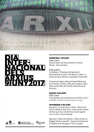 Cartell anunciant els actes del Dia Internacional dels Arxius 2017