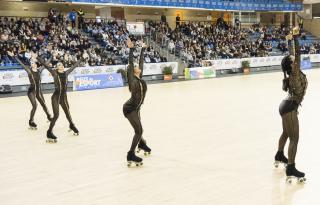 Imatge d'una exhibició del Campionat de Catalunya de Patinatge Artístic de grups show de 2018 al Pavelló Olímpic de Reus