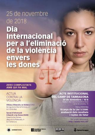 Cartell Dia Internacional Eliminació Violència envers les Dones Reus 2018