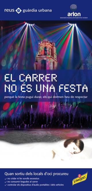 Cartell de la campanya «El carrer no és una festa»