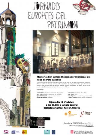 Cartell taula rodona sobre l'edifici de l'Escorxador