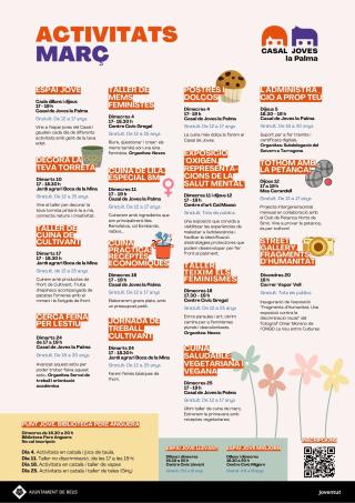 Cartell d'activitats de març 2026 al Casal de Joves
