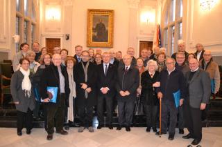 Imatge de la recepció dels Antics Diputats al Parlament a l'Ajuntament de Reus