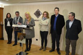 Imatge de la roda de premsa de balanç de la campanya de Nadal 2017 a Reus