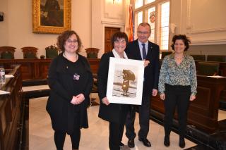 Imatge de l'acte institucional del Dia Internacional de les Dones al saló de plens de l'Ajuntament de Reus realitzat aquest matí