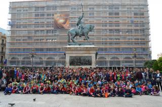 Foto de grup dels participants a la 3ª Trobada Escolar d'Escacs de Reus