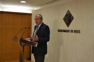 L'alcalde, aquest dijous, durant l'anunci dels resultats de la comissió de Transparència.