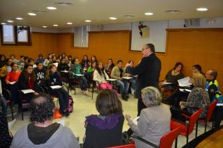 Imatge de la reunió de retorn del Consell d'Infants Ciutadans de Reus, aquest dilluns a l'Ajuntament