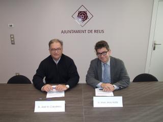 Una imatge de la signatura del conveni.