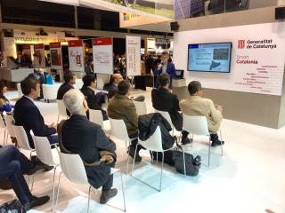 El regidor Marc Arza presentant el Portal Open Data a l'Smart City World Congress 2016