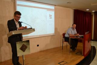 Marc Arza durant la presentació de les novetats del Geoportal