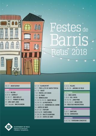 Cartell Festes de Barri 2018 Reus