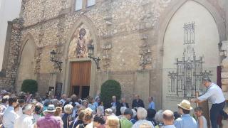 Acte de presentació del nou mural de l'església de Sant Joan, amb el projecte de Pere Caselles