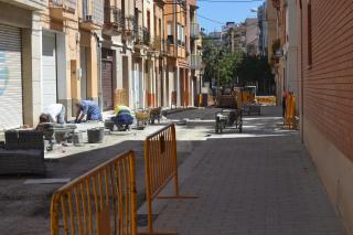 Foto de les obres del carrer Alt de Sant Pere