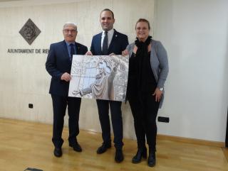 Montserrat Caelles, Josep Domene i Francesc Escoda, autor de la foto del cartell