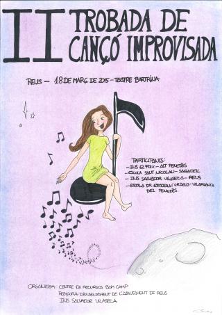 Cartell de la II Trobada de Cançó Improvisada de secundària