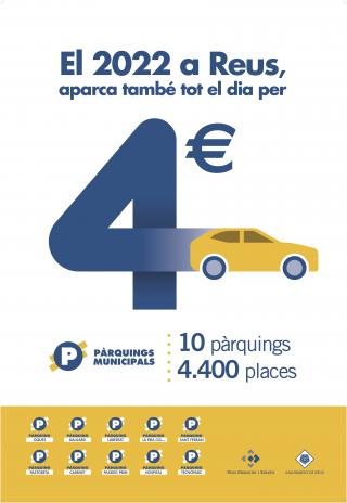 Cartell pàrquings 4 euros