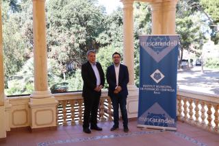 Sergi Novo, Clúster Manager i Carles Prats, regidor d'Empresa i Ocupació a les instal·lacions de Mas Carandell
