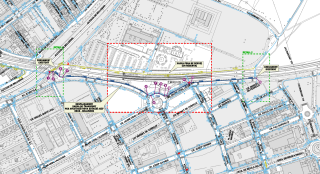 Plànol de les obres per desplaçar la xarxa d’abastament per fer possible la futura estació de Bellissens