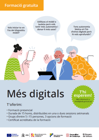 Cartell del curs de formació Més Digitals